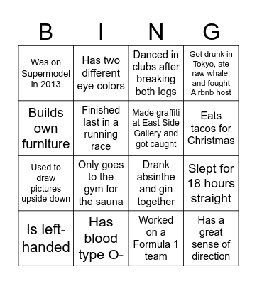 Bingo Card 4 Bingo Card
