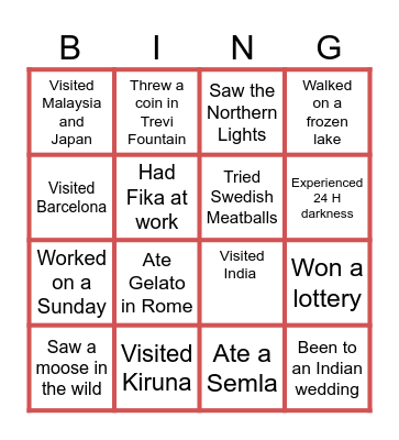 Mengdan's Farewell Bingo Card
