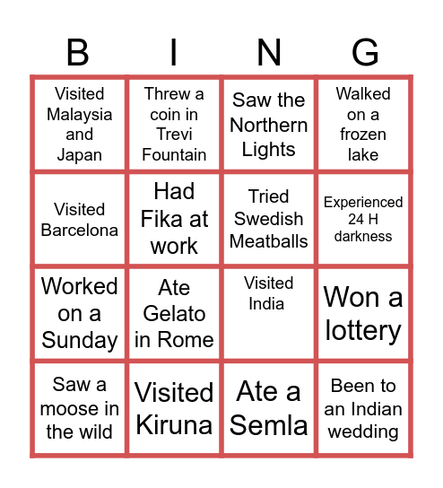 Mengdan's Farewell Bingo Card