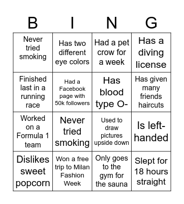 Seven Bingo Card