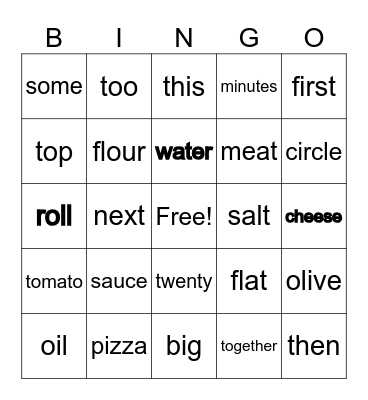 I MOVE Bingo Card