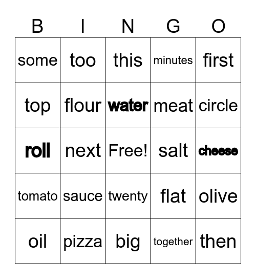I MOVE Bingo Card