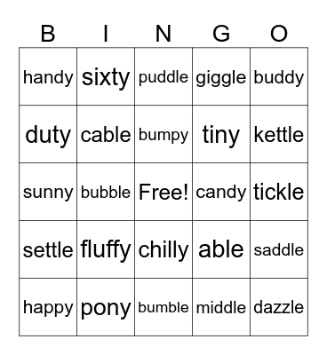 Lessons 74&75 Bingo Card