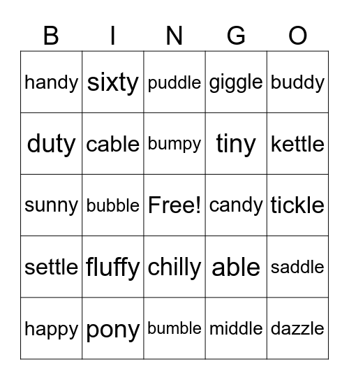 Lessons 74&75 Bingo Card