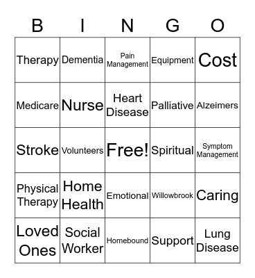 WILLOWBROOK BINGO Card