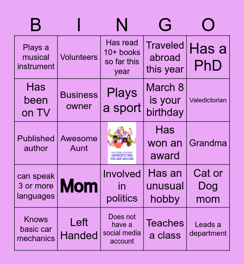 International Women's Day Bingo 2025 Bingo Card