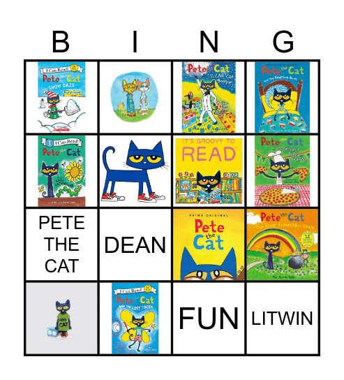 PETE THE CAT BINGO Card