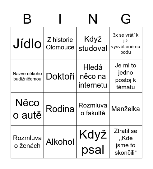 Kropáč Bingo Card