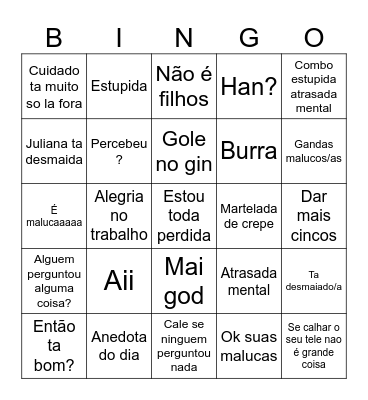 Finanças Bingo Card