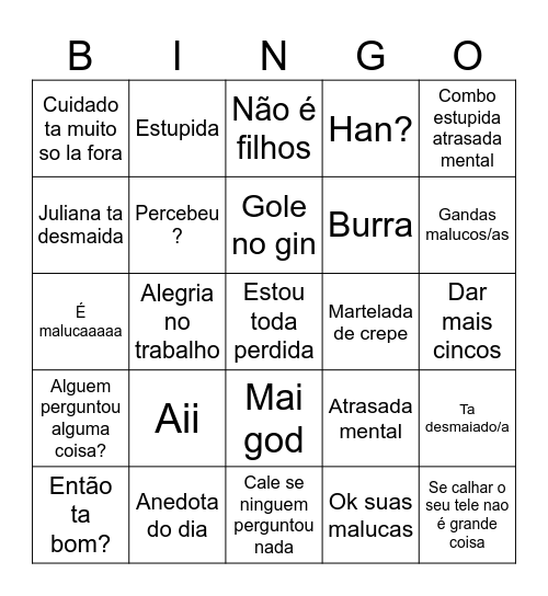 Finanças Bingo Card