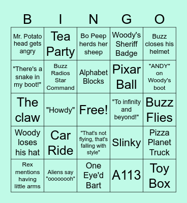 Toy Story Bingo (: Bingo Card