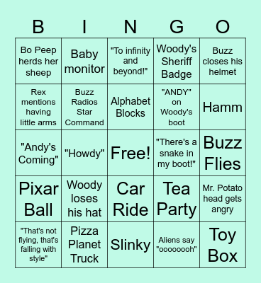 Toy Story Bingo (: Bingo Card