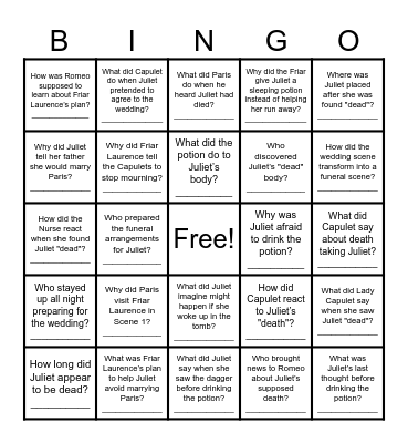 Names:__________________________ Bingo Card