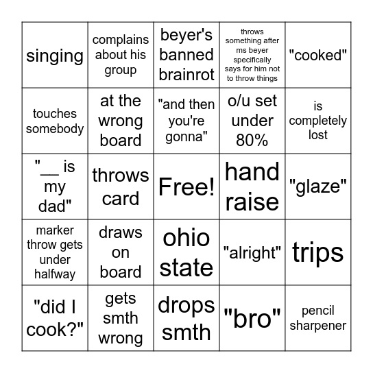 matteo bingo Card