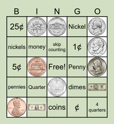Money Bingo Card
