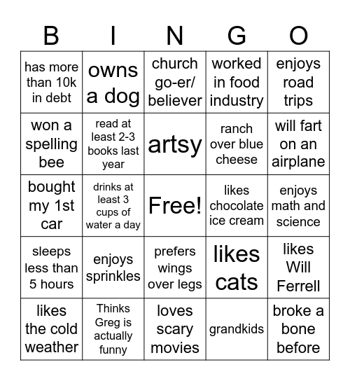 Amada Bingo Card