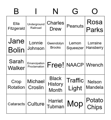BHM Bingo Card