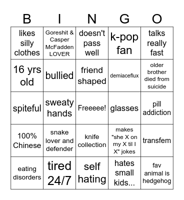 how much in common w/ June Roost (OC) Bingo Card
