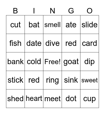 Multiple Meaning Words Bingo Card
