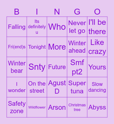 Jungkook97era Bingo Card