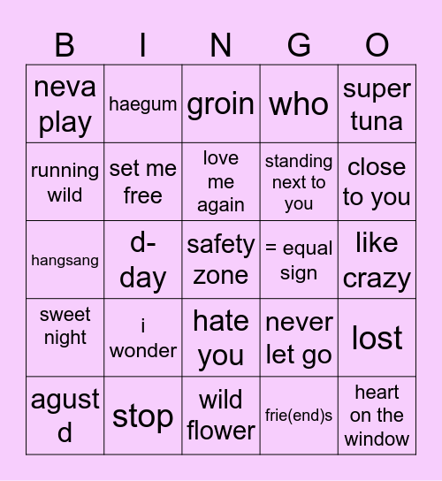 luvlytannies7 Bingo Card