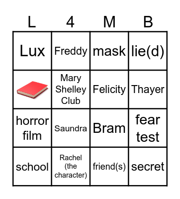 The Mary Shelley Club Bingo Card