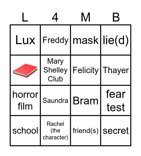 The Mary Shelley Club Bingo Card