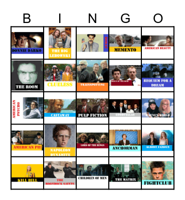 CULT MOVIES (90'S & EARLY 2000'S) Bingo Card