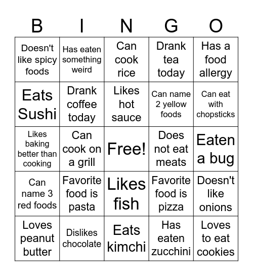Find Someone Who: Bingo Card