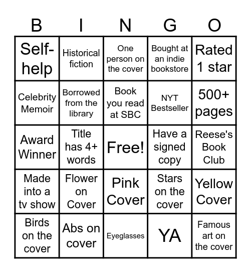 BOOKISH BINGO! Bingo Card