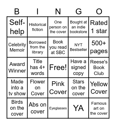BOOKISH BINGO! Bingo Card
