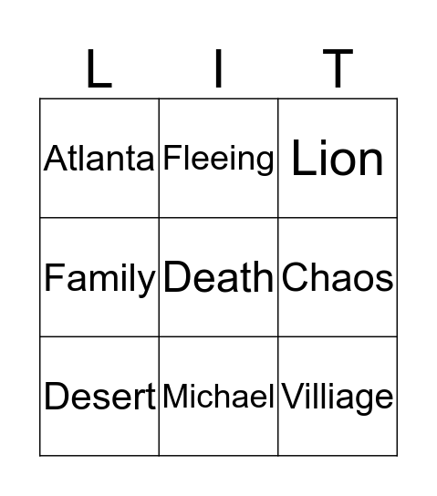 Lit Circle Bingo Card