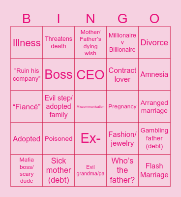 Mini Drama Bingo Card