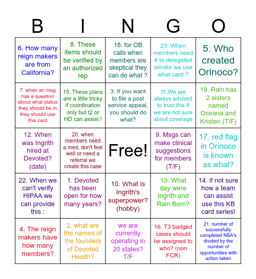 Devoted Bingo! Bingo Card