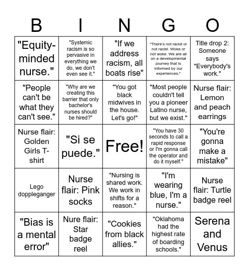 Shift Films "Everybody's Work Bingo Card