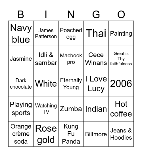 Shanti Birthday Bingo Trivia! Bingo Card