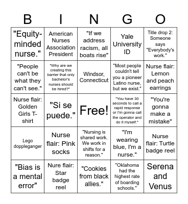 Shift Films "Everybody's Work Bingo Card