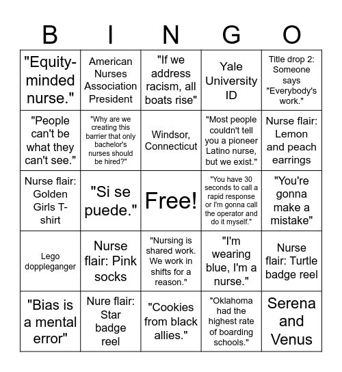 Shift Films "Everybody's Work Bingo Card