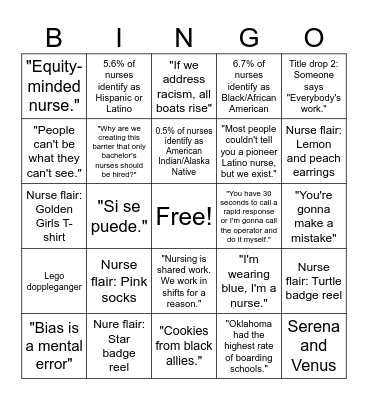 Shift Films "Everybody's Work Bingo Card