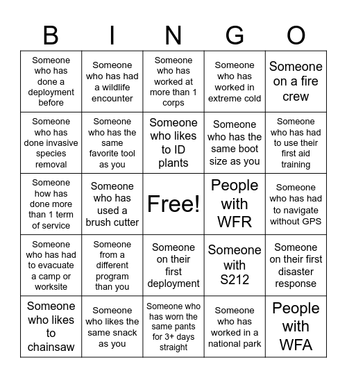 ADRT Mingle Bingo Card