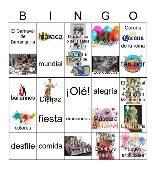 El Carnaval Bingo Card