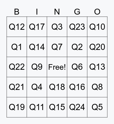 Icebreaker Bingo Card