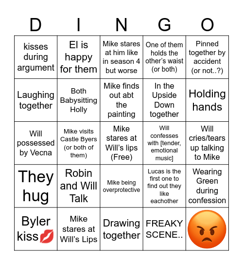 Byler Bingo Card