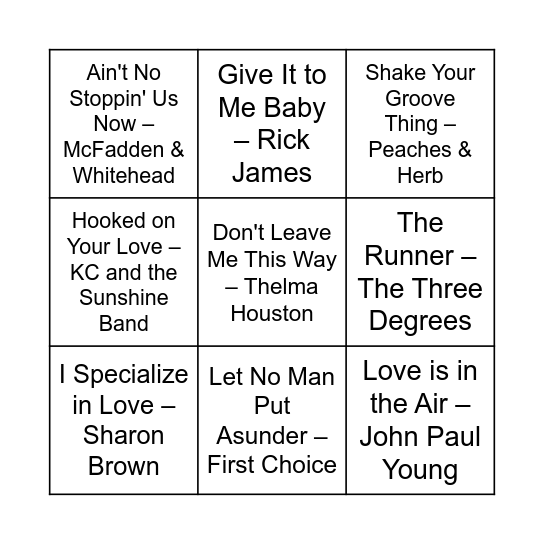 Game Four Bingo Card