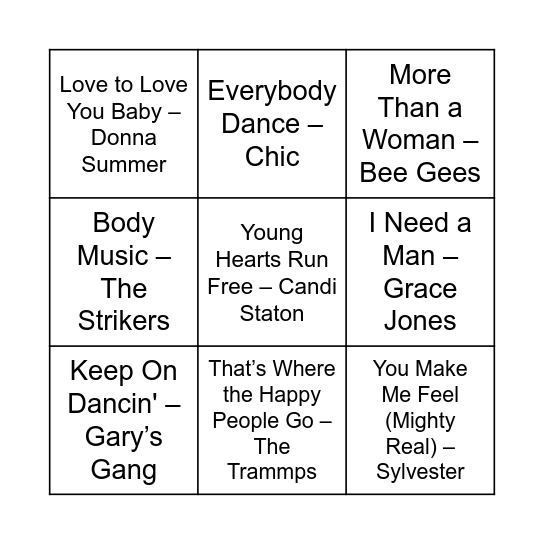 Game Six Bingo Card