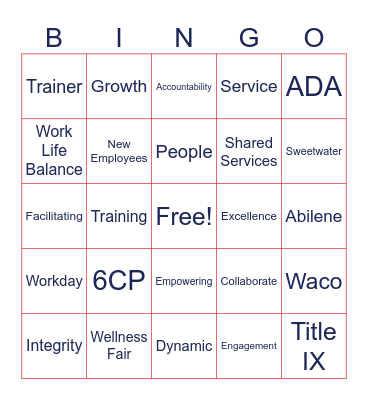 HR Connect BINGO! Bingo Card