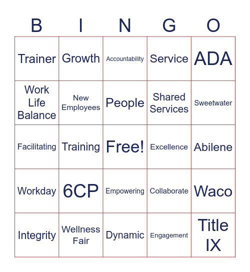 HR Connect BINGO! Bingo Card