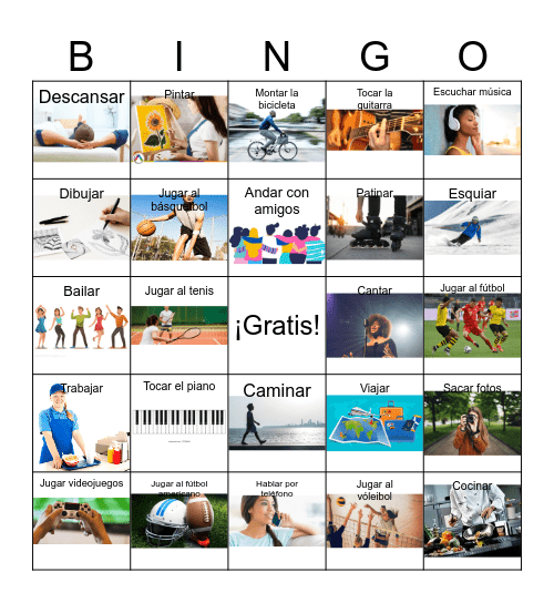 Lotería de aficiones Bingo Card