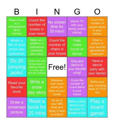 AMI Day 6 Mrs. Lamberson Bingo Card