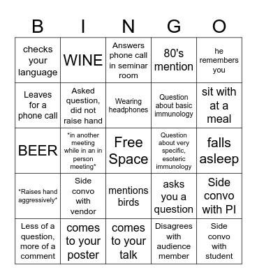 Conference Bingo Card